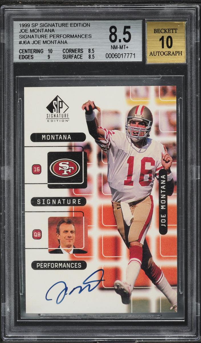 1999 SP Signature Football Joe Montana #J6A BGS 9.5