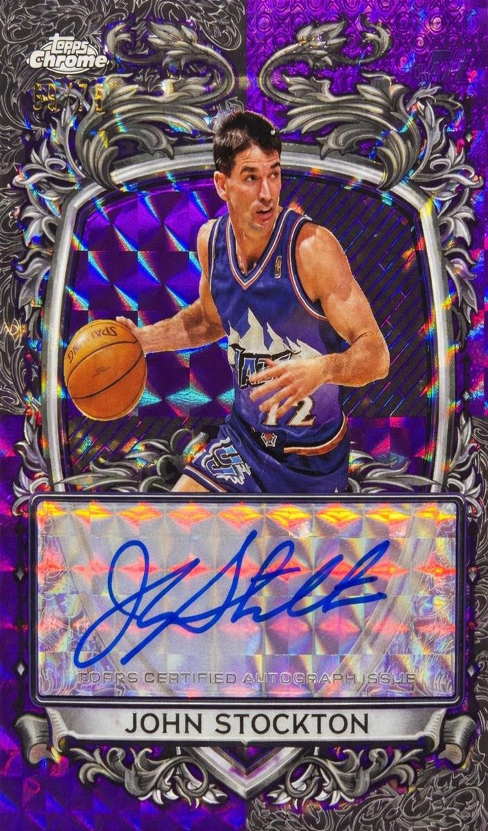 2025 Topps Chrome Basketball Geometric Purple Refractor John Stockton #SS-JS