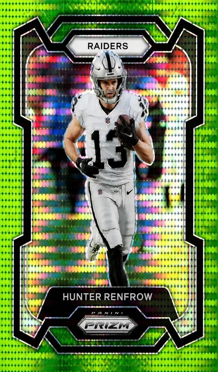 2023 Panini Prizm Football Neon Green Pulsar Hunter Renfrow #175