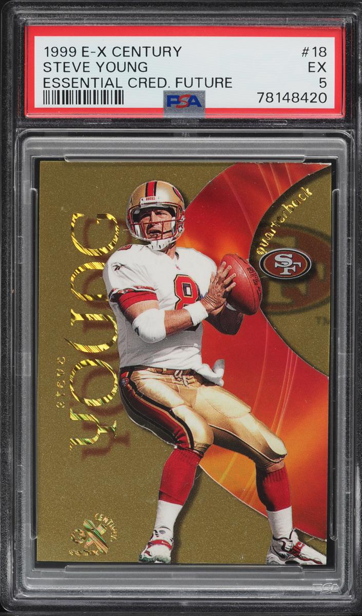1999 Skybox E-X Century Football Essential Credentials Future Steve Young #18 PSA 7