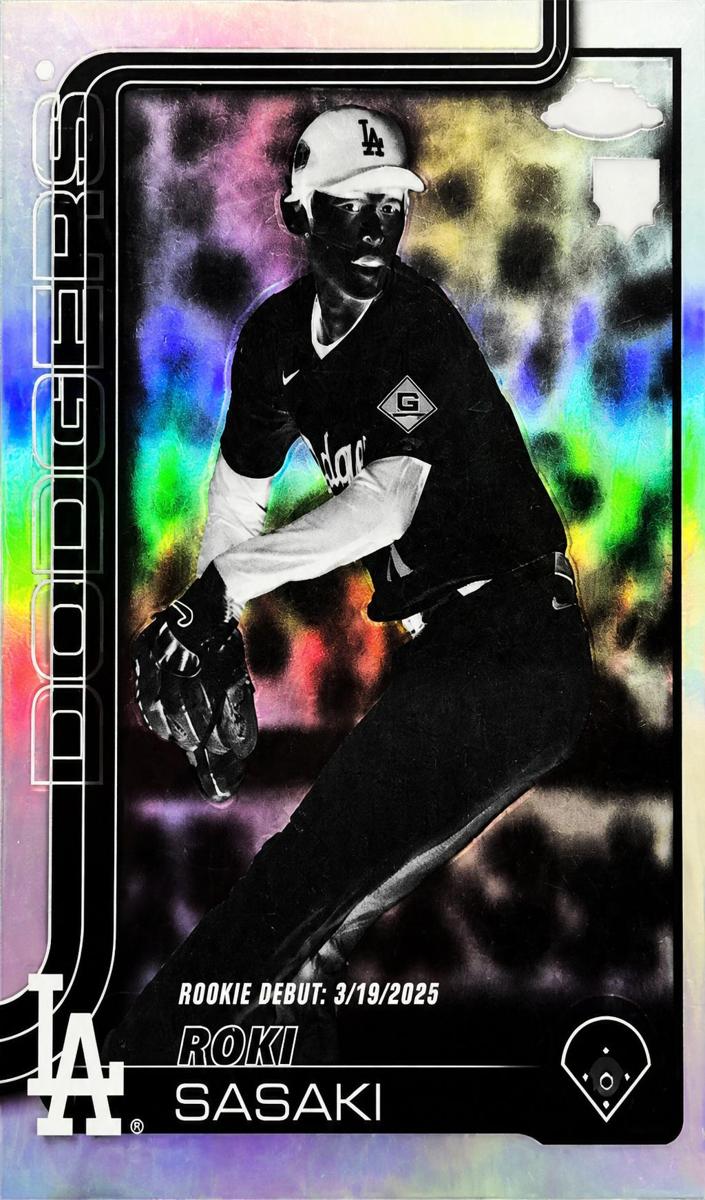 2025 Topps Chrome Update Baseball Negative Refractor Roki Sasaki #USC73 PSA 10