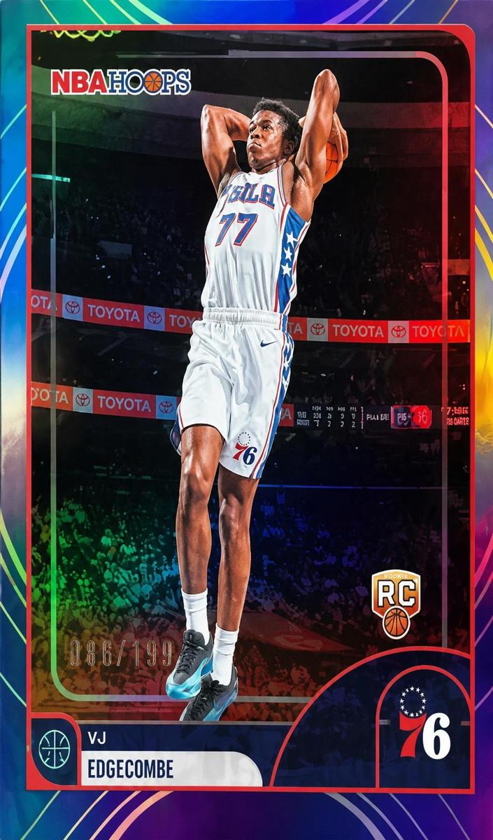 2025 Topps NBA Hoops Basketball Rainbow Purple & Blue VJ Edgecombe #244