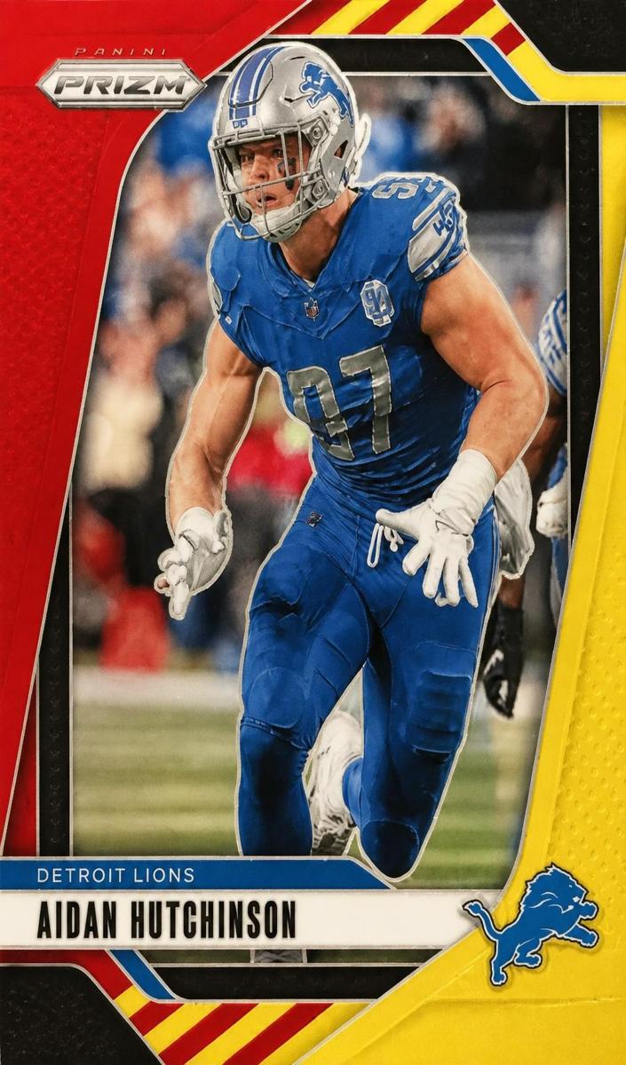2024 Panini Prizm Football Red and Yellow Aidan Hutchinson #97