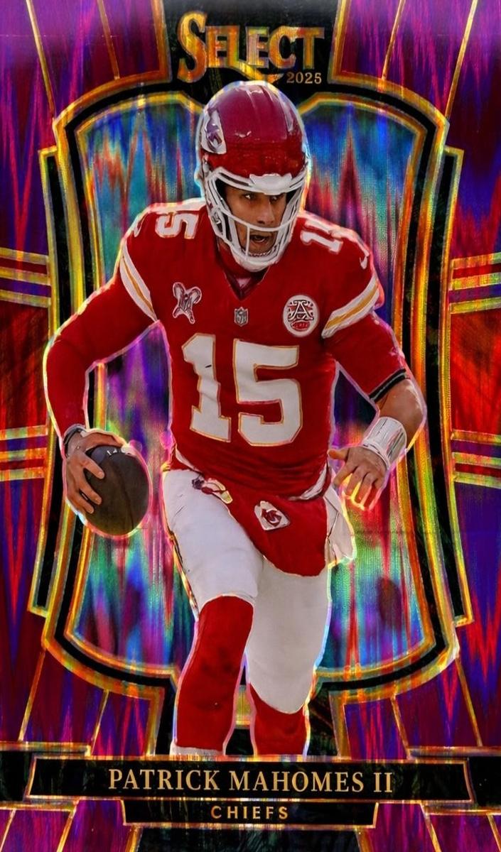 2025 Panini Select Football Purple Shock Patrick Mahomes II #107