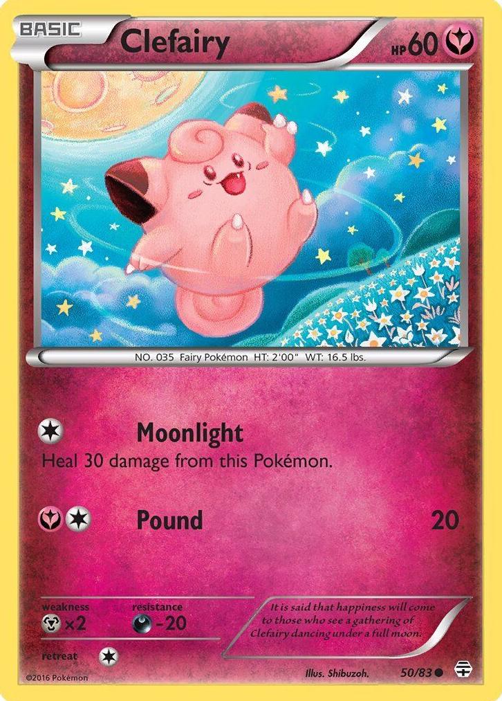 2016 Pokemon XY Generations Reverse Holo Clefairy #50