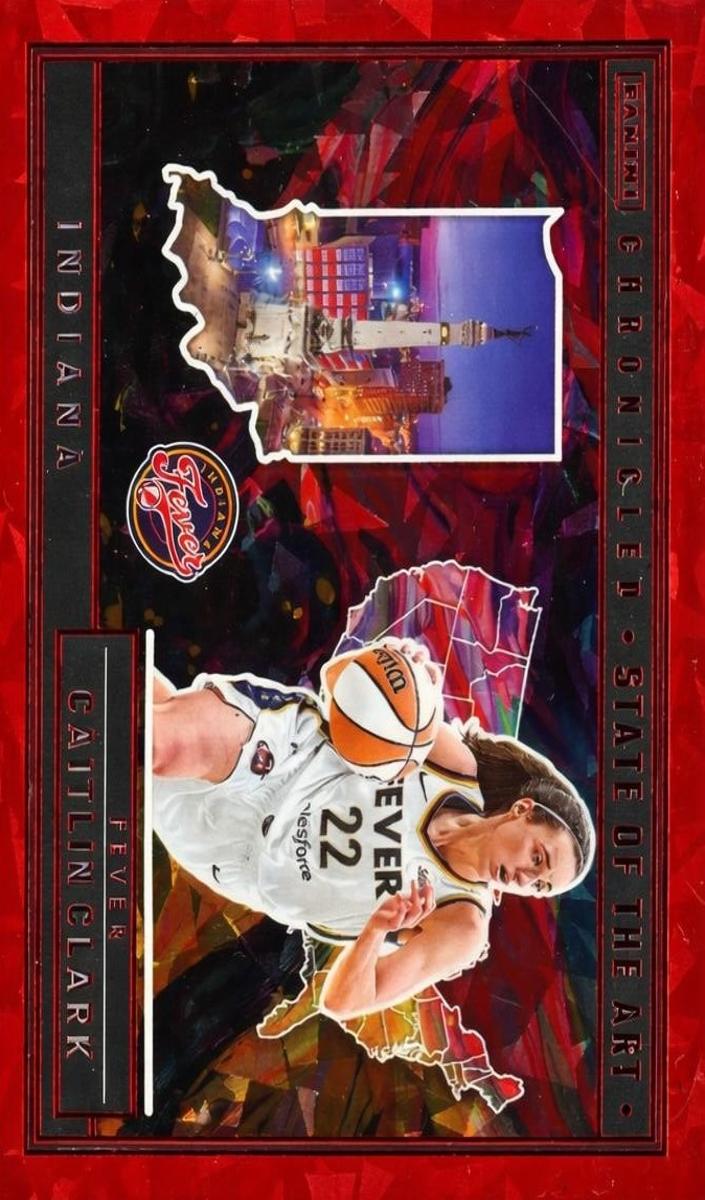 2025 Panini Caitlin Clark Chronicled Basketball Red Cracked Ice Caitlin Clark #88