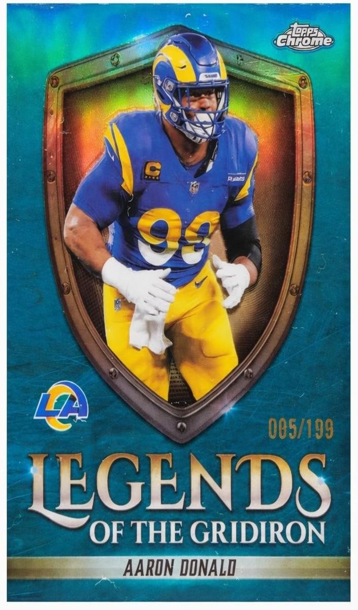 2025 Topps Chrome Football Aqua Refractor Aaron Donald #LOG-40