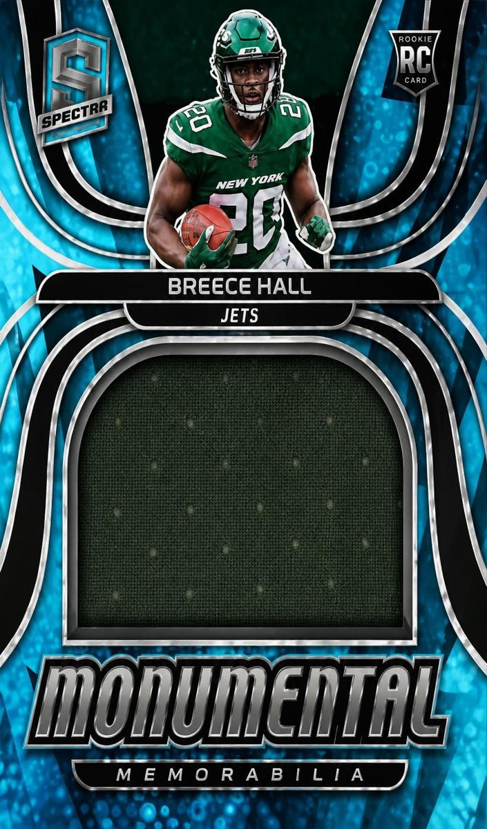2022 Panini Spectra Football Neon Blue Breece Hall #MME-BHA PSA 8.5