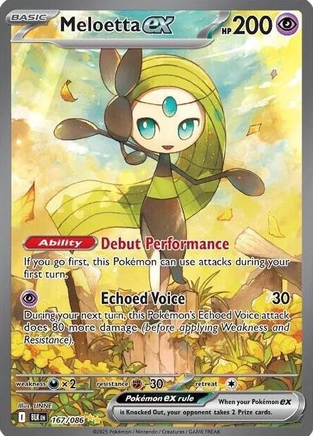 2025 Pokemon Scarlet & Violet Black Bolt Meloetta EX #167 PSA 10