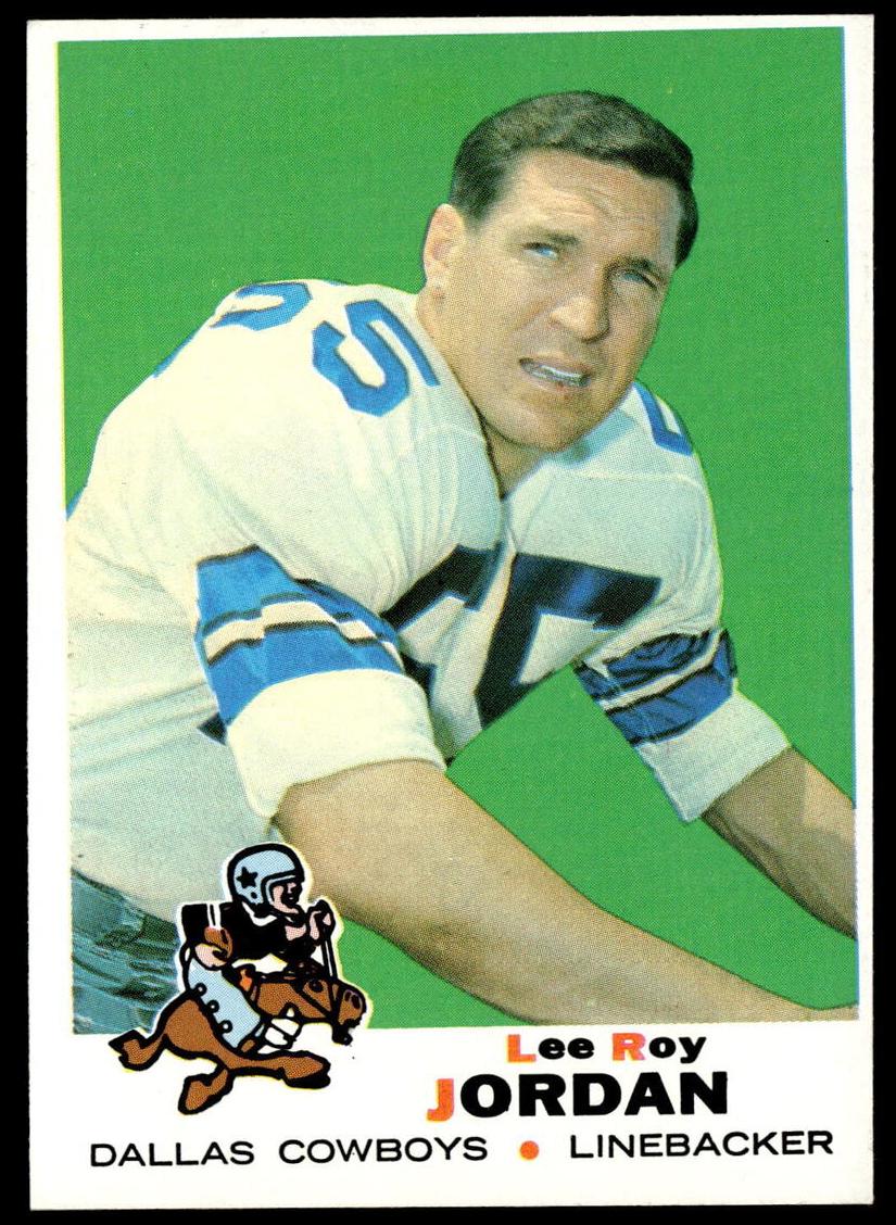 1969 Topps Football Lee Roy Jordan #166 PSA 8
