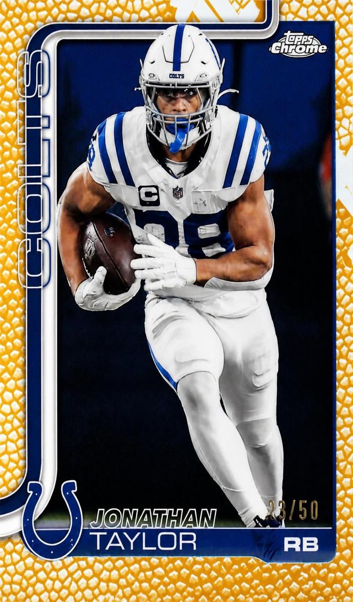 2025 Topps Chrome Football Football Leather Gold Refractor Jonathan Taylor #130