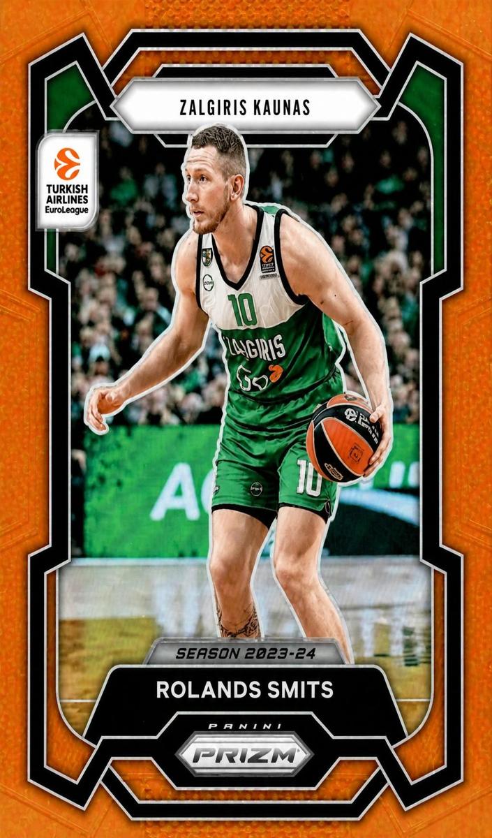 2023 Panini Prizm Turkish Airlines EuroLeague Basketball Orange Rolands Smits #35