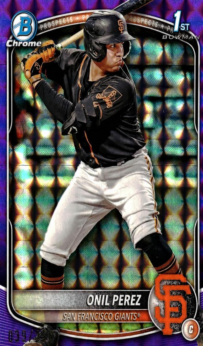 2025 Bowman Chrome Prospects Baseball Purple Geometric Onil Perez #BCP-134