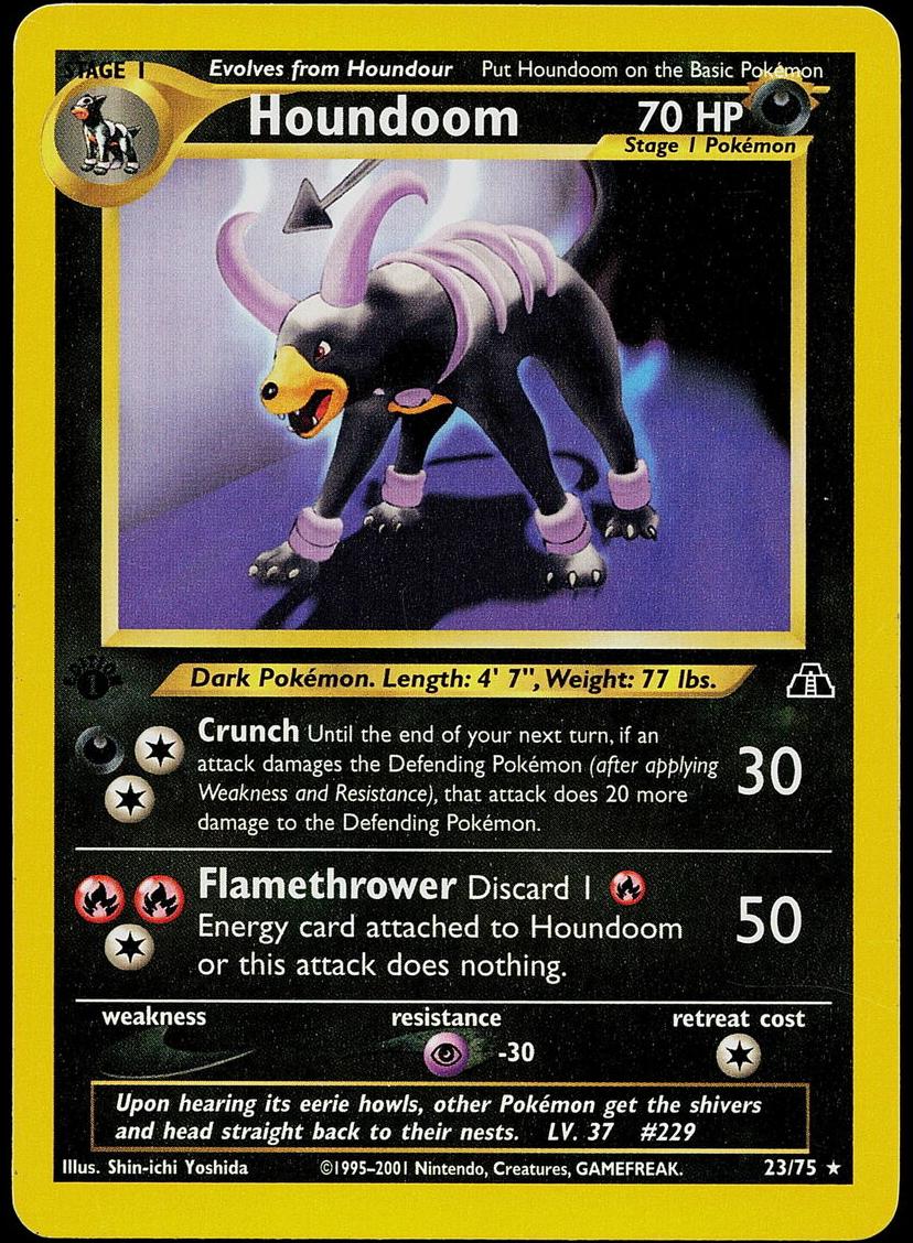 2001 Pokemon Neo Discovery 1st Edition Houndoom #23