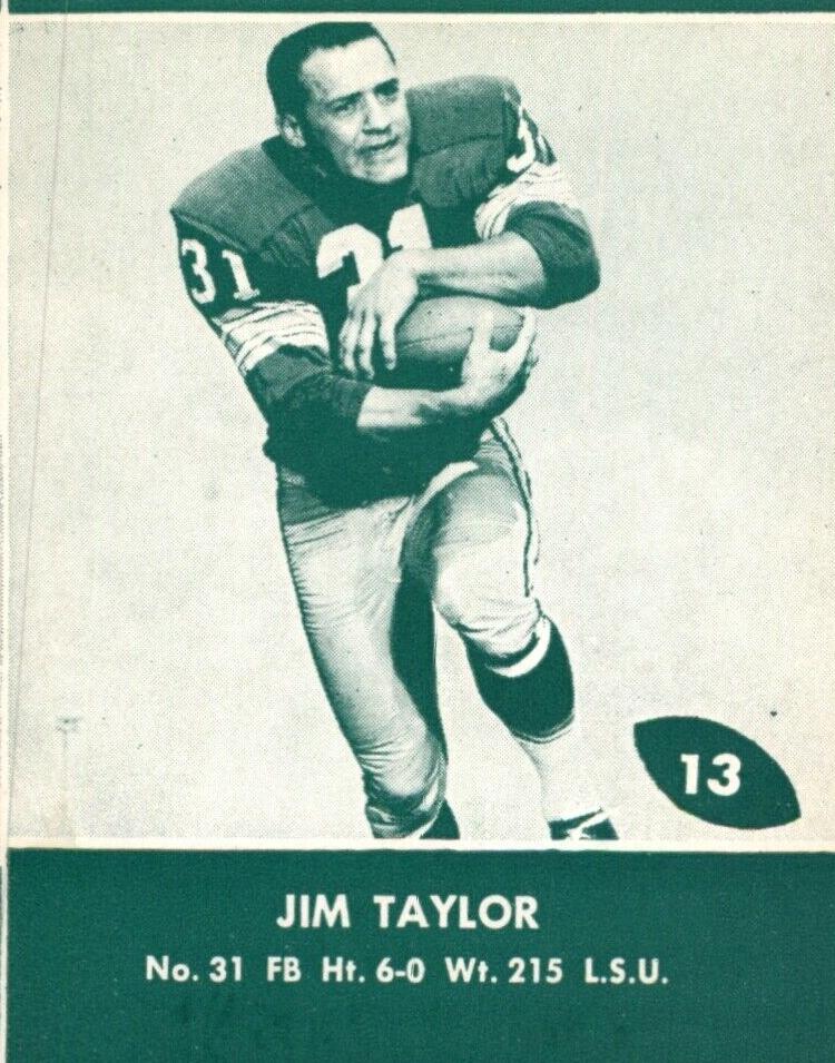 1961 Lake to Lake Packers Football Jim Taylor #13 PSA 8