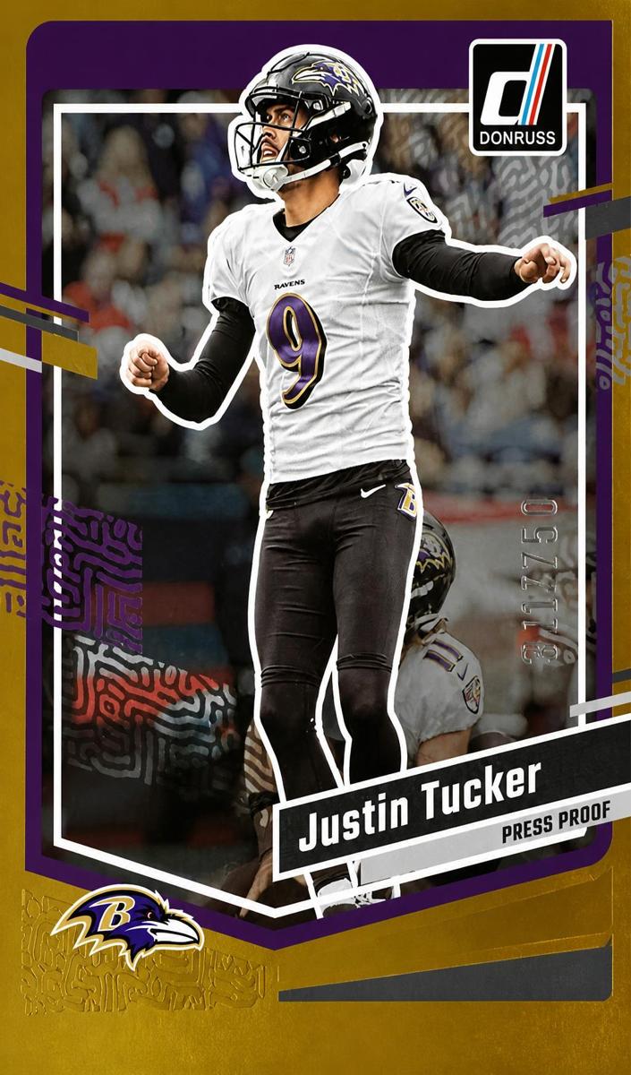 2023 Panini Donruss Football Press Proof Gold Justin Tucker #22