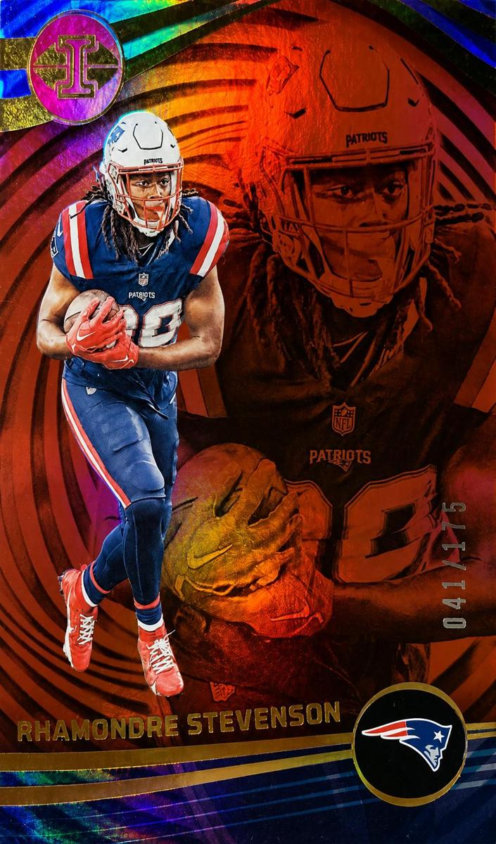 2023 Panini Illusions Football Trophy Collection Red Rhamondre Stevenson #77