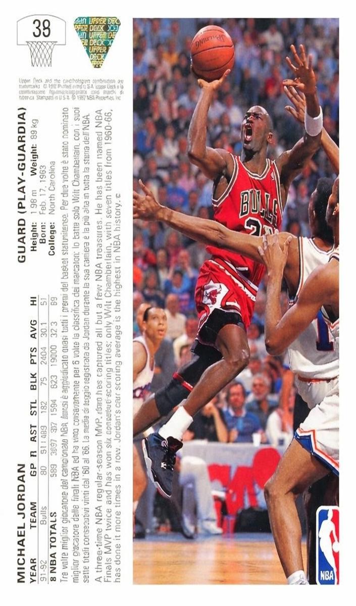 1991 Upper Deck International Basketball Italian Michael Jordan #38 PSA 9