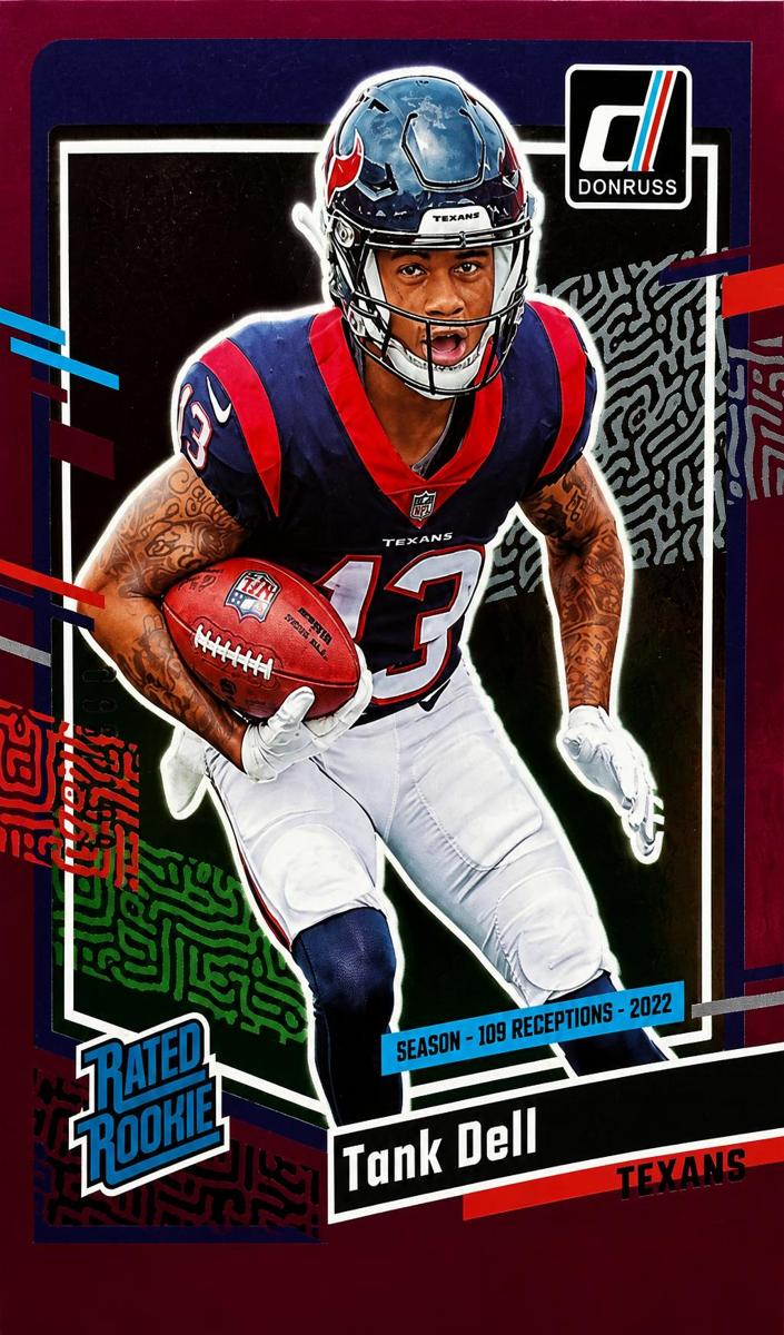 2023 Panini Donruss Football Season Stat Line Tank Dell #341 PSA 9