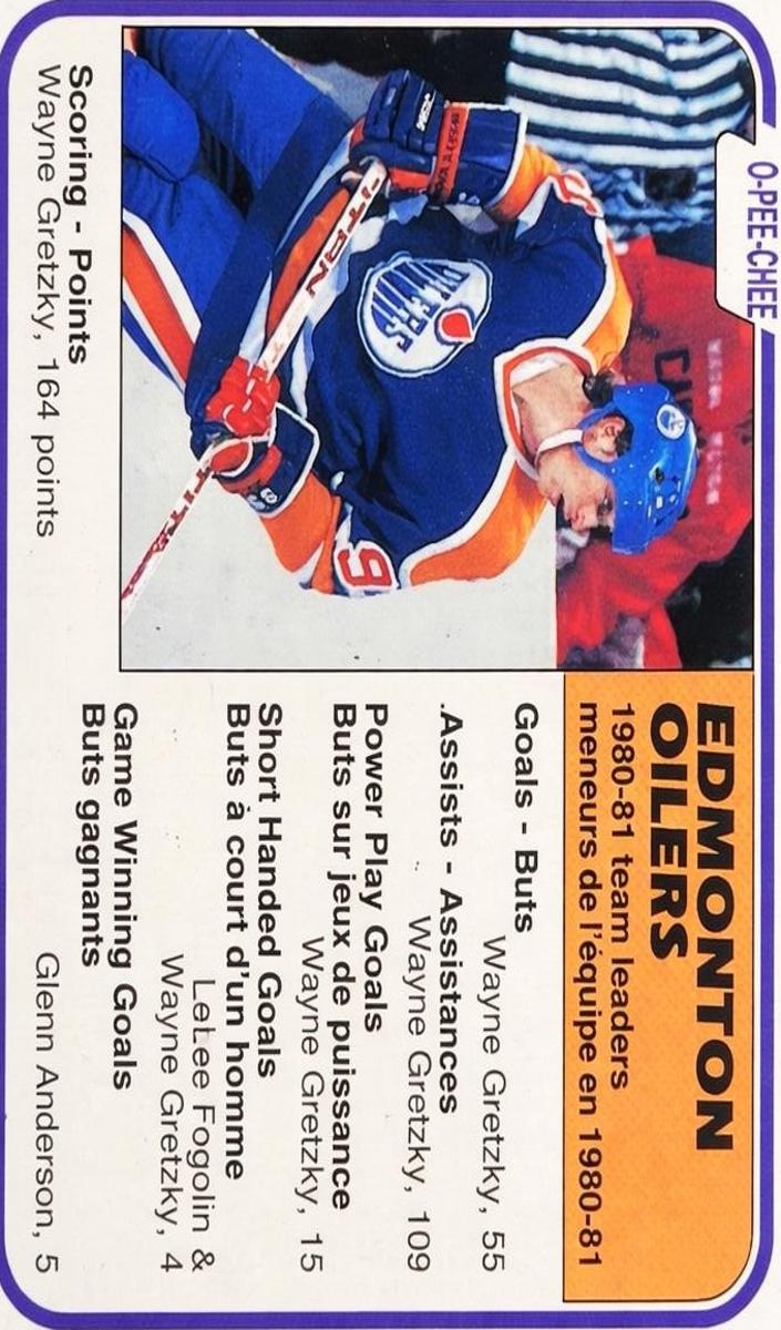 1981 O-Pee-Chee Hockey Oilers Leaders Wayne Gretzky #126