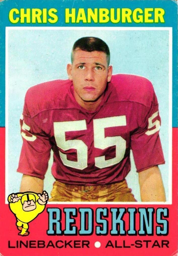 1971 Topps Football Chris Hanburger #97 PSA 8