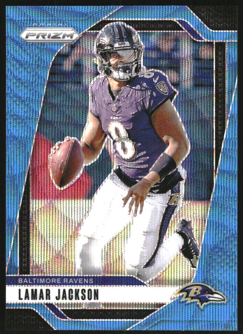 2024 Panini Prizm Football Blue Wave Lamar Jackson #19