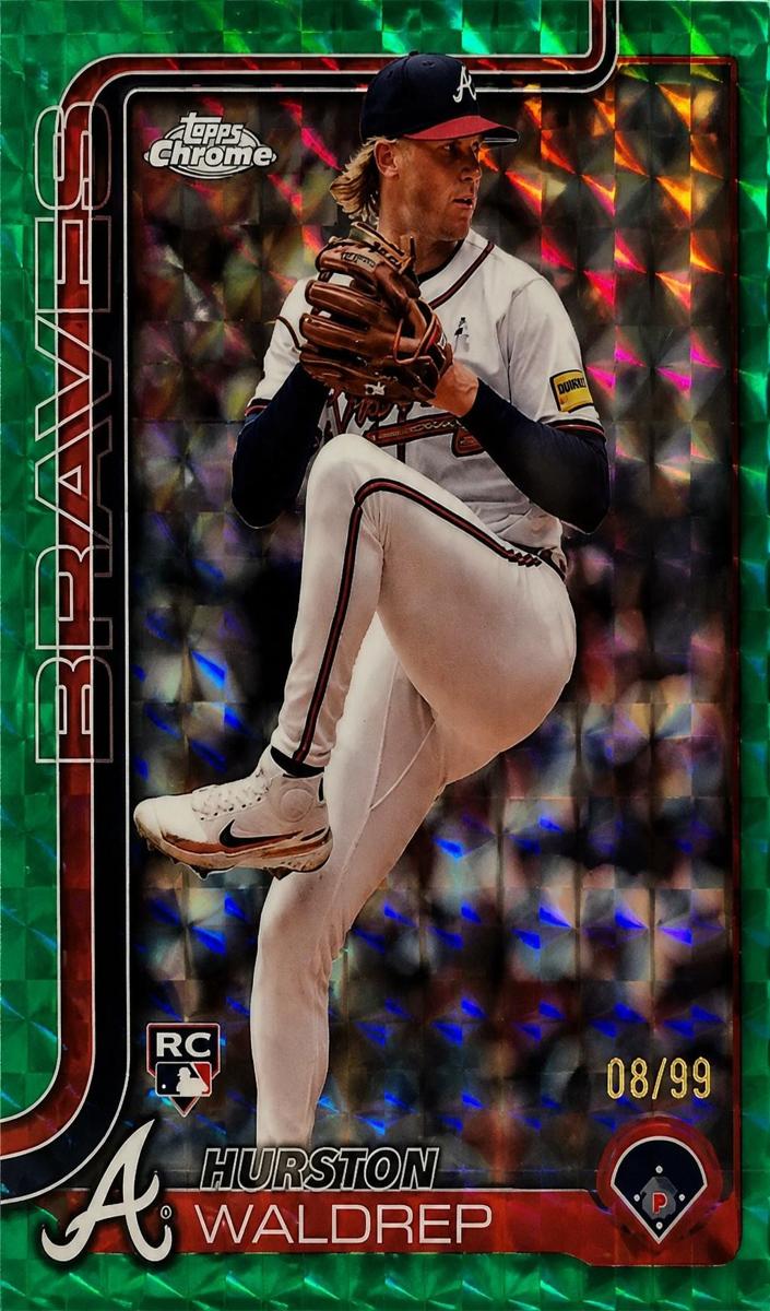 2025 Topps Chrome Baseball Green Geometric Refractor Hurston Waldrep #90