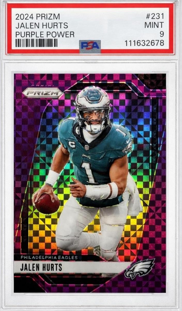 2024 Panini Prizm Football Purple Power Jalen Hurts #231 PSA 8.5