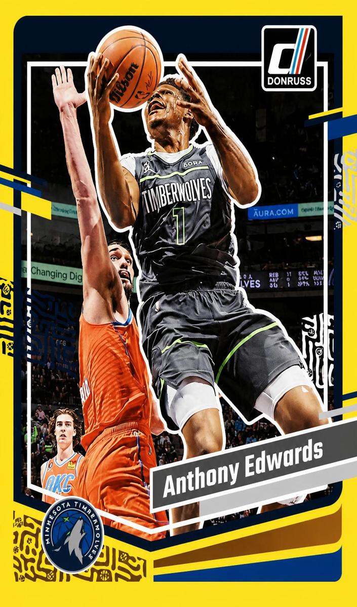 2023 Panini Donruss Basketball Yellow Flood Anthony Edwards #137