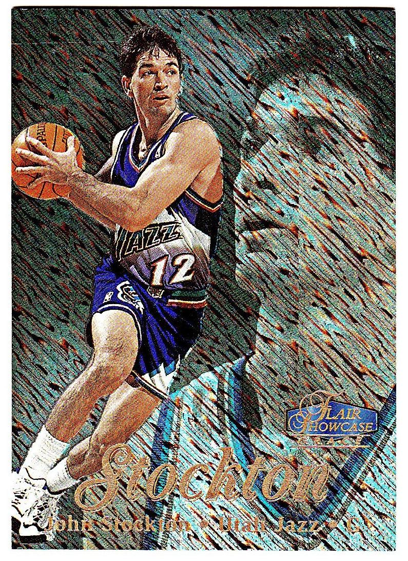 1997 Flair Showcase Basketball Row 1 John Stockton #47 PSA 8