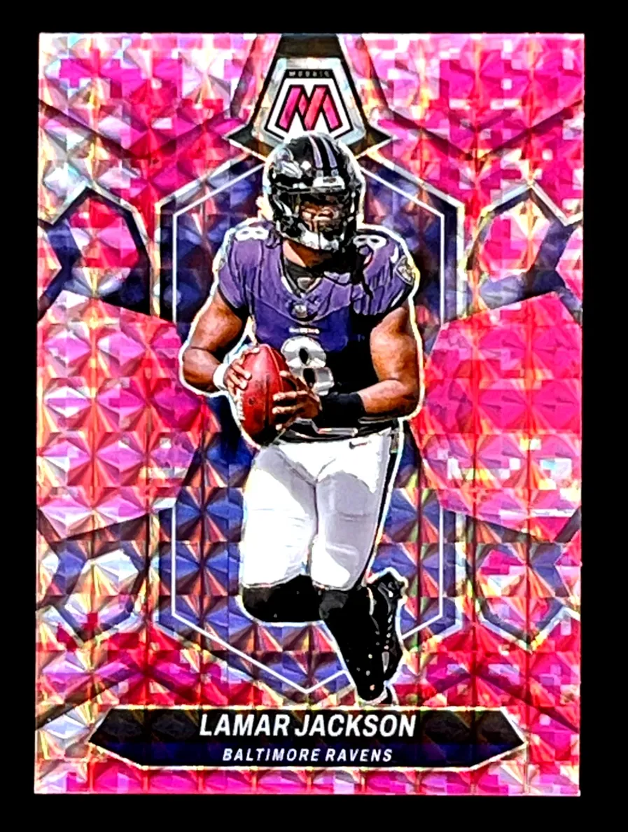 2024 Panini Mosaic Football Camo Pink Lamar Jackson #15 PSA 10