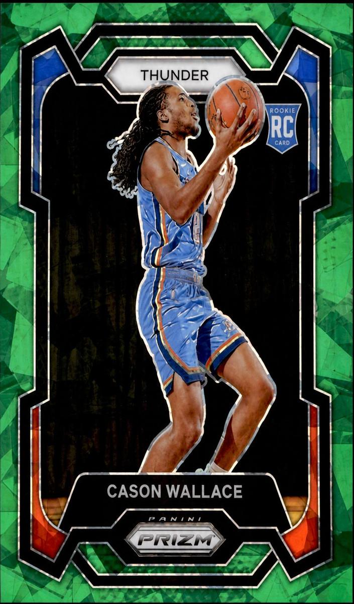 2023 Panini Prizm Basketball Green Ice Cason Wallace #139 PSA 9