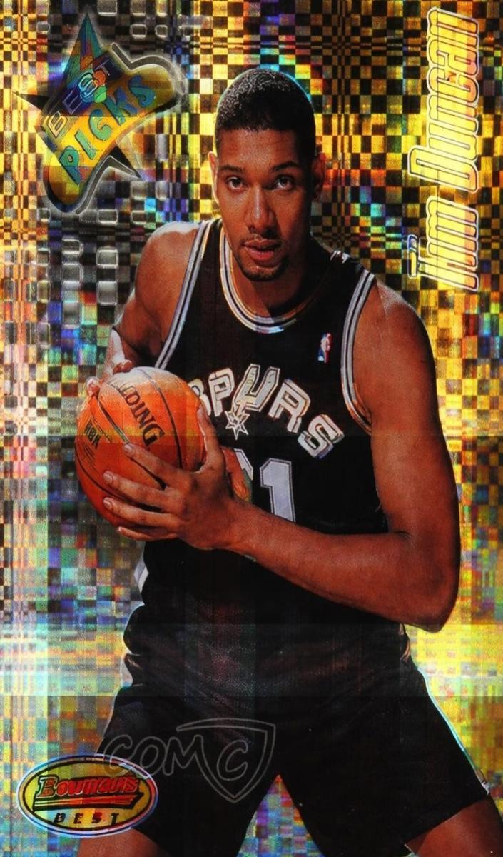 1997 Bowman's Best Basketball Atomic Refractor Tim Duncan #BP8 BGS 9