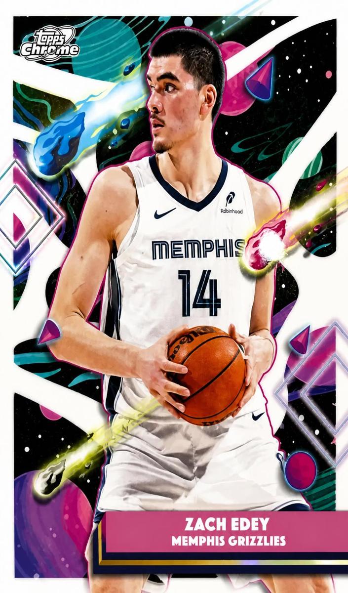2025 Topps Cosmic Chrome Basketball White Hole Refractor Zach Edey #173