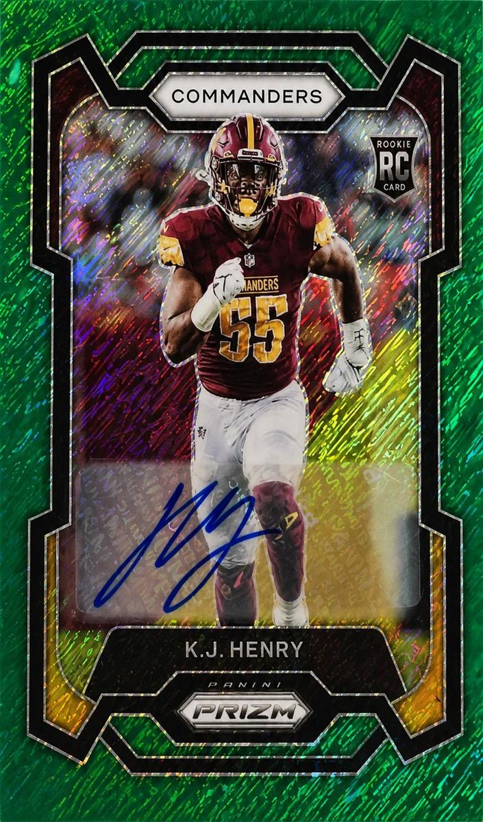 2023 Panini Prizm Football Green Shimmer K.J. Henry #400