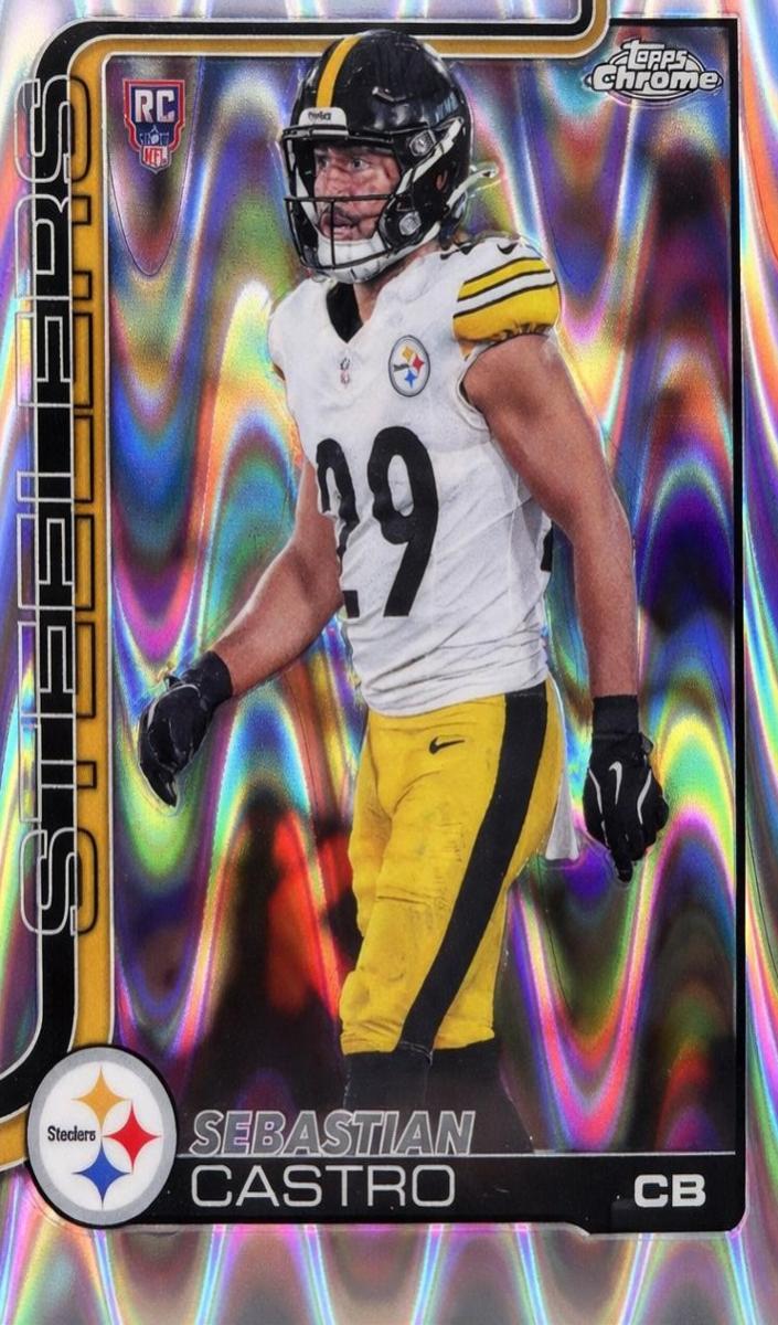 2025 Topps Chrome Football RayWave Refractor Sebastian Castro #370