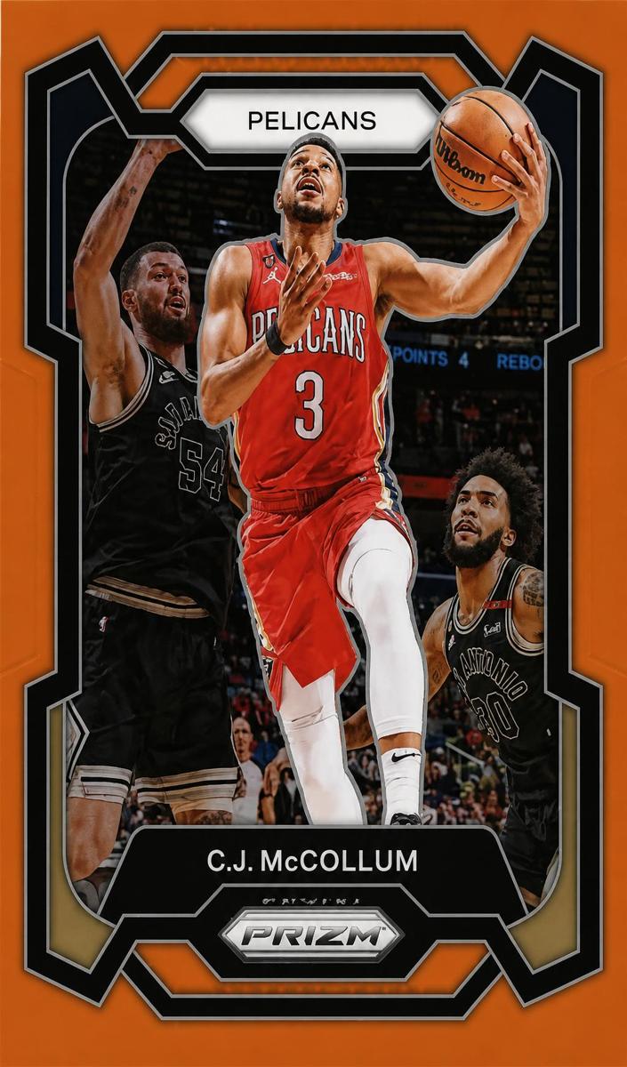 2023 Panini Prizm Basketball Orange CJ McCollum #114 PSA 9