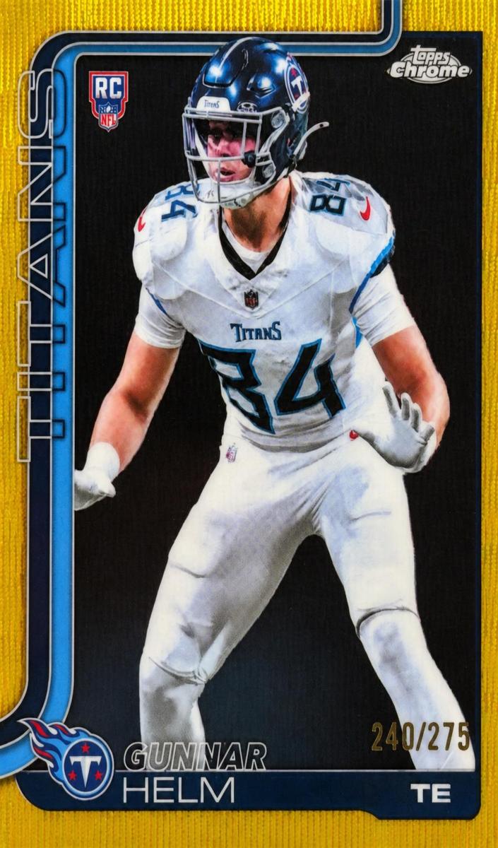2025 Topps Chrome Football Gold Wave Refractor Gunnar Helm #305