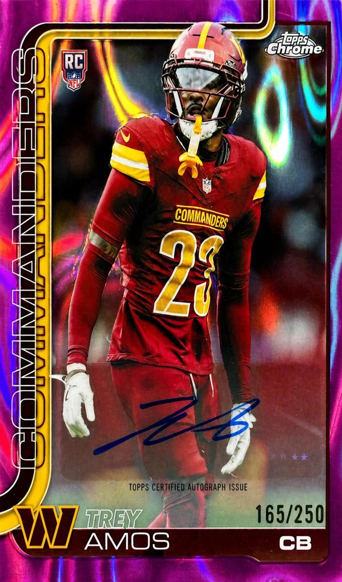 2025 Topps Chrome Football Pink Lava Refractor Trey Amos #RA-TA