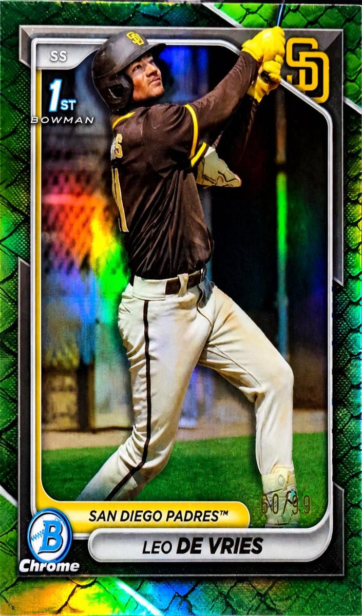 2024 Bowman Chrome Prospects Baseball Reptilian Green Leo De Vries #BCP-179