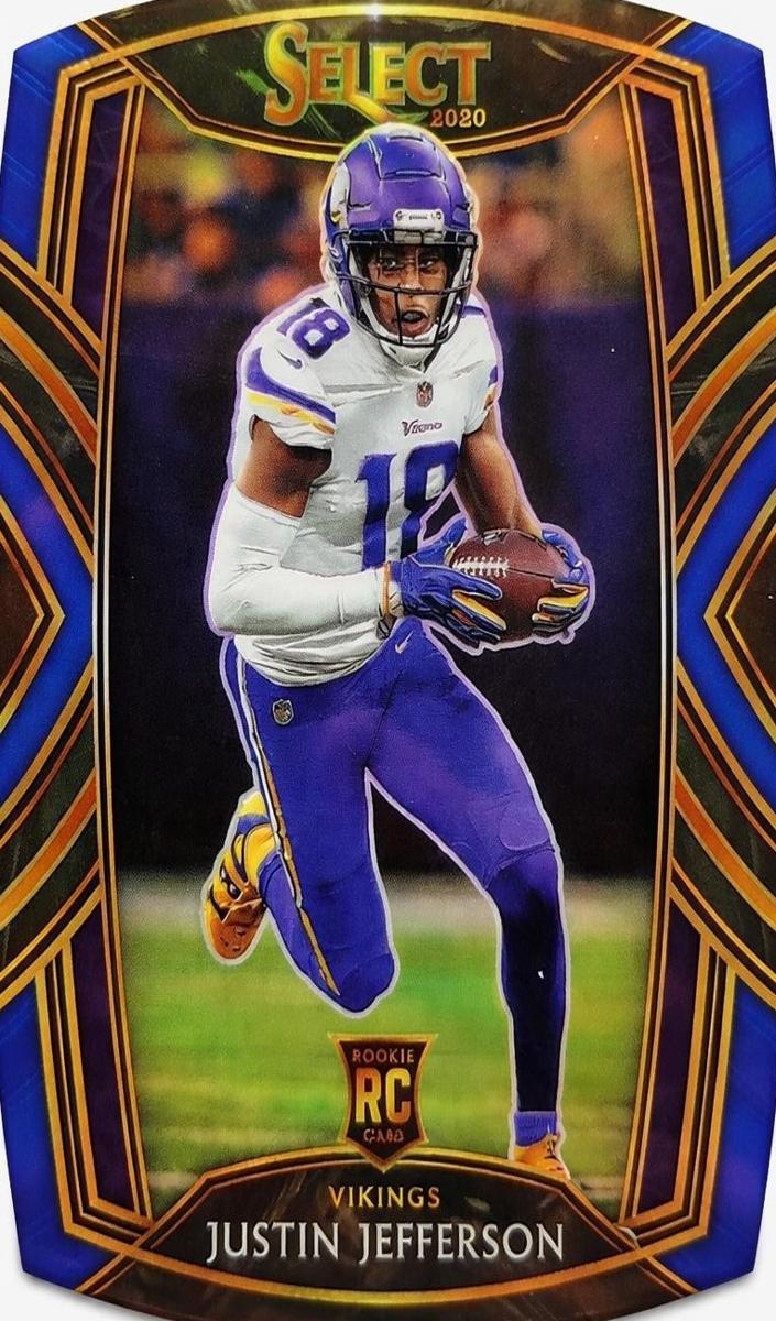 2020 Panini Select Football Blue Prizm Die-Cut Justin Jefferson #261 PSA 10