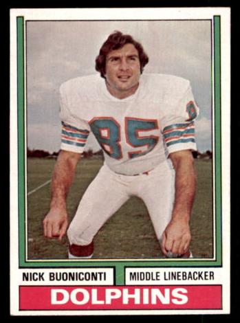 1974 Topps Football Nick Buoniconti #505 PSA 8