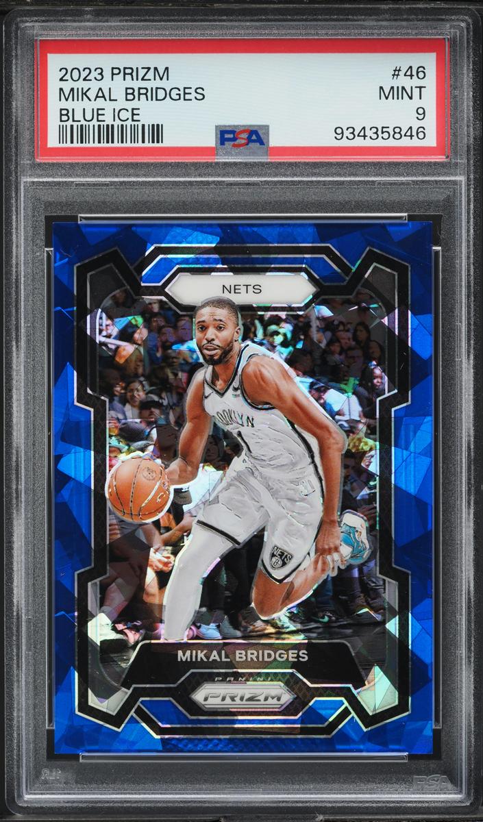 2023 Panini Prizm Basketball Blue Ice Mikal Bridges #46 PSA 8.5