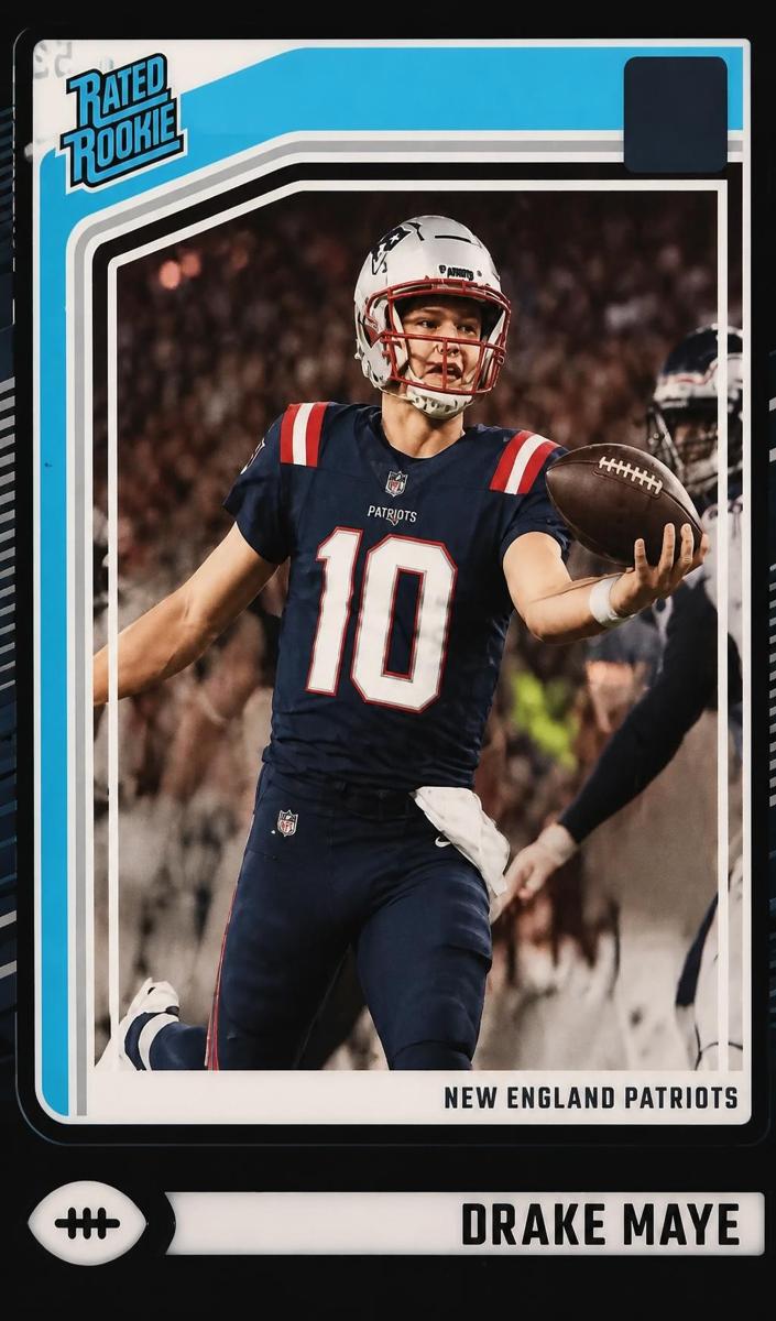 2024 Panini Clearly Donruss Football Black Drake Maye #53 PSA 8