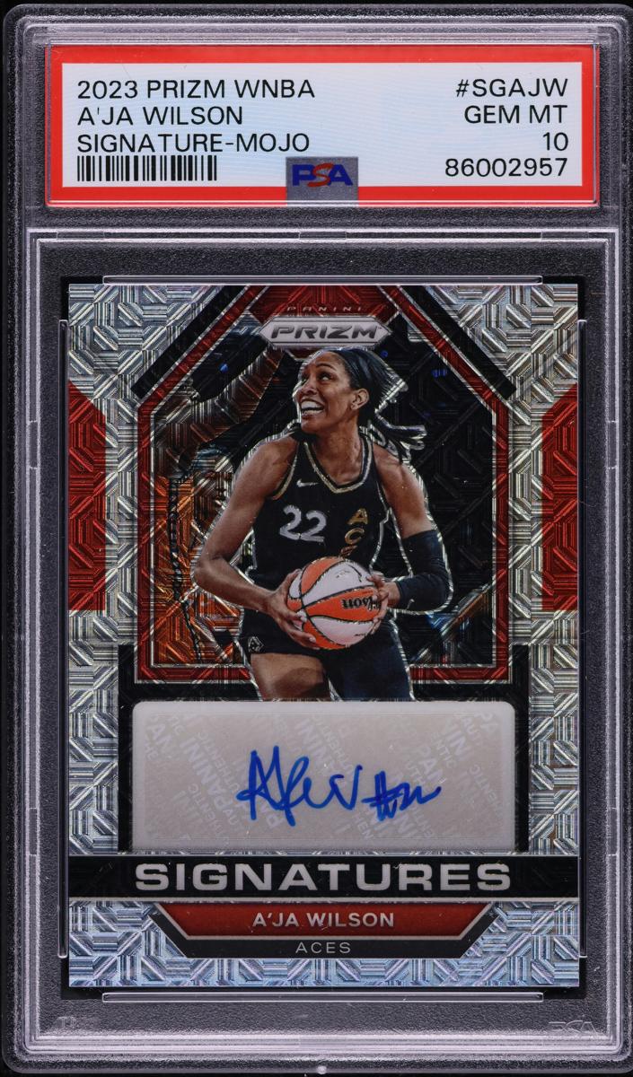 2023 Panini Prizm WNBA Basketball Mojo A'ja Wilson #SG-AJW PSA 9