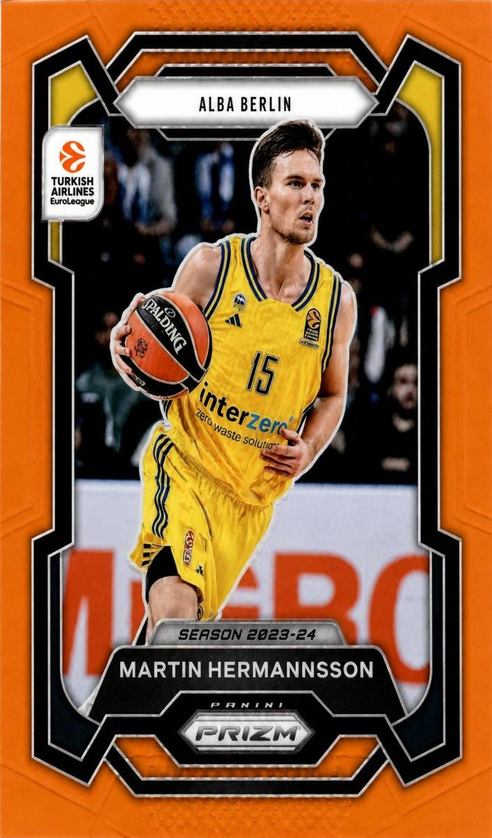 2023 Panini Prizm Turkish Airlines EuroLeague Basketball Orange Martin Hermannsson #177