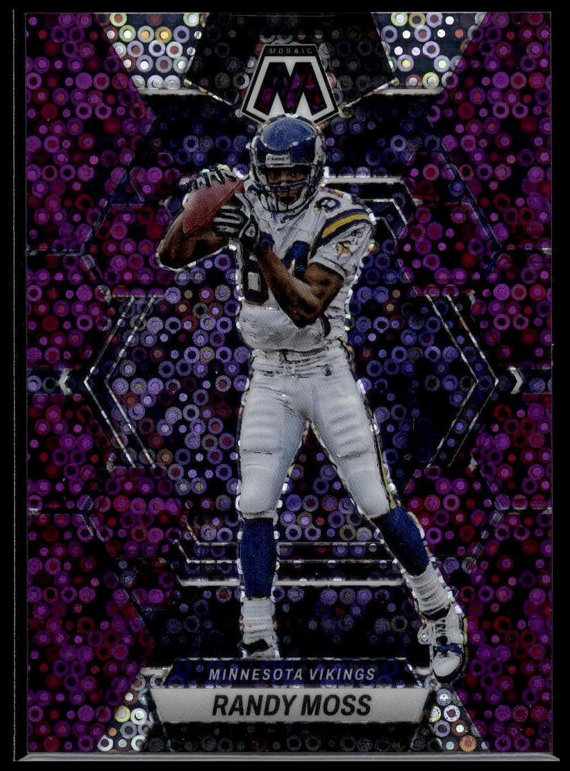 2023 Panini Mosaic Football No Huddle Purple Randy Moss #155