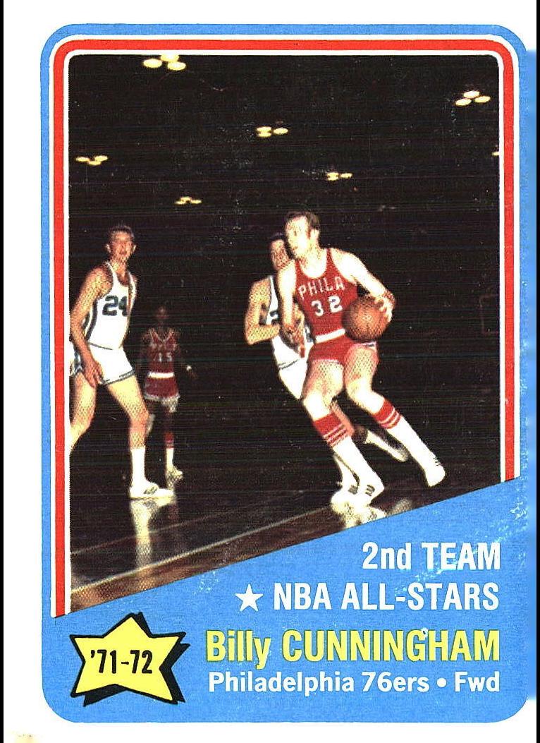 1972 Topps Basketball Billy Cunningham #167