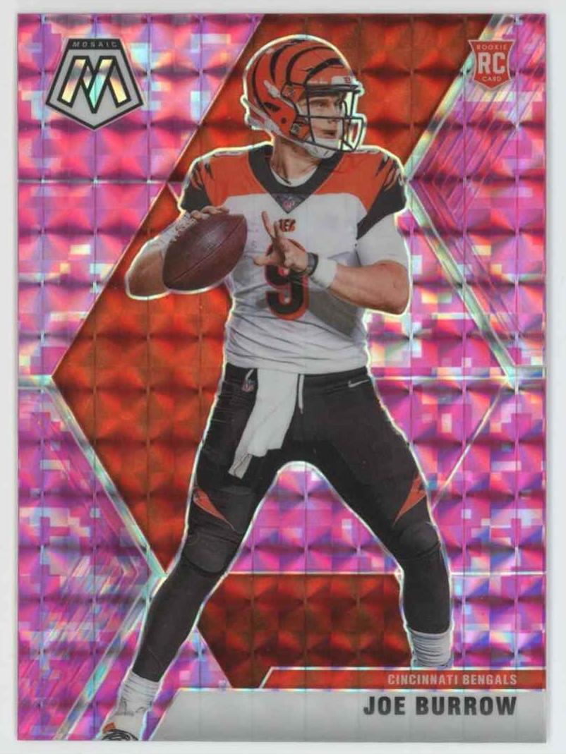2020 Panini Mosaic Football Camo Pink Joe Burrow #201 PSA 10