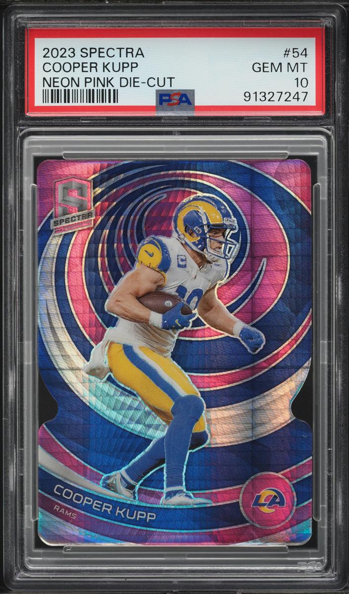 2023 Panini Spectra Football Neon Pink Die Cut Cooper Kupp #54 PSA 9